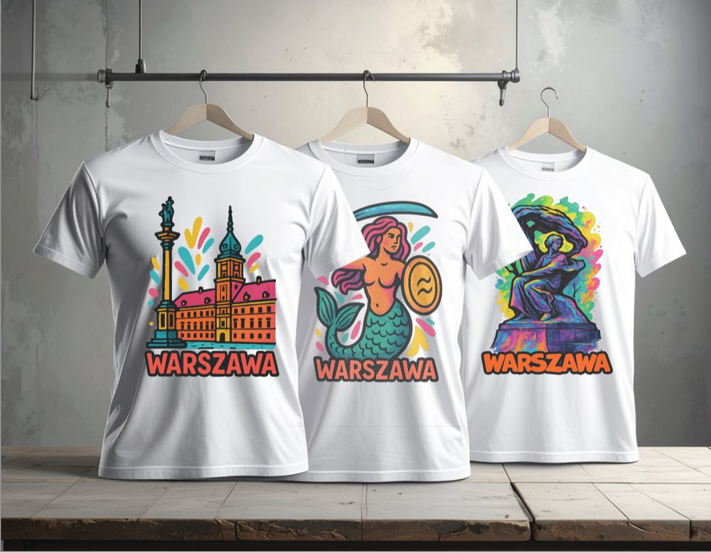 Kolekcja koszulek z motywami Warszawy - różne wzory i style